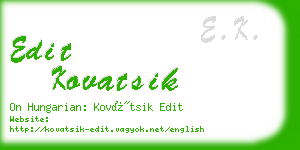 edit kovatsik business card